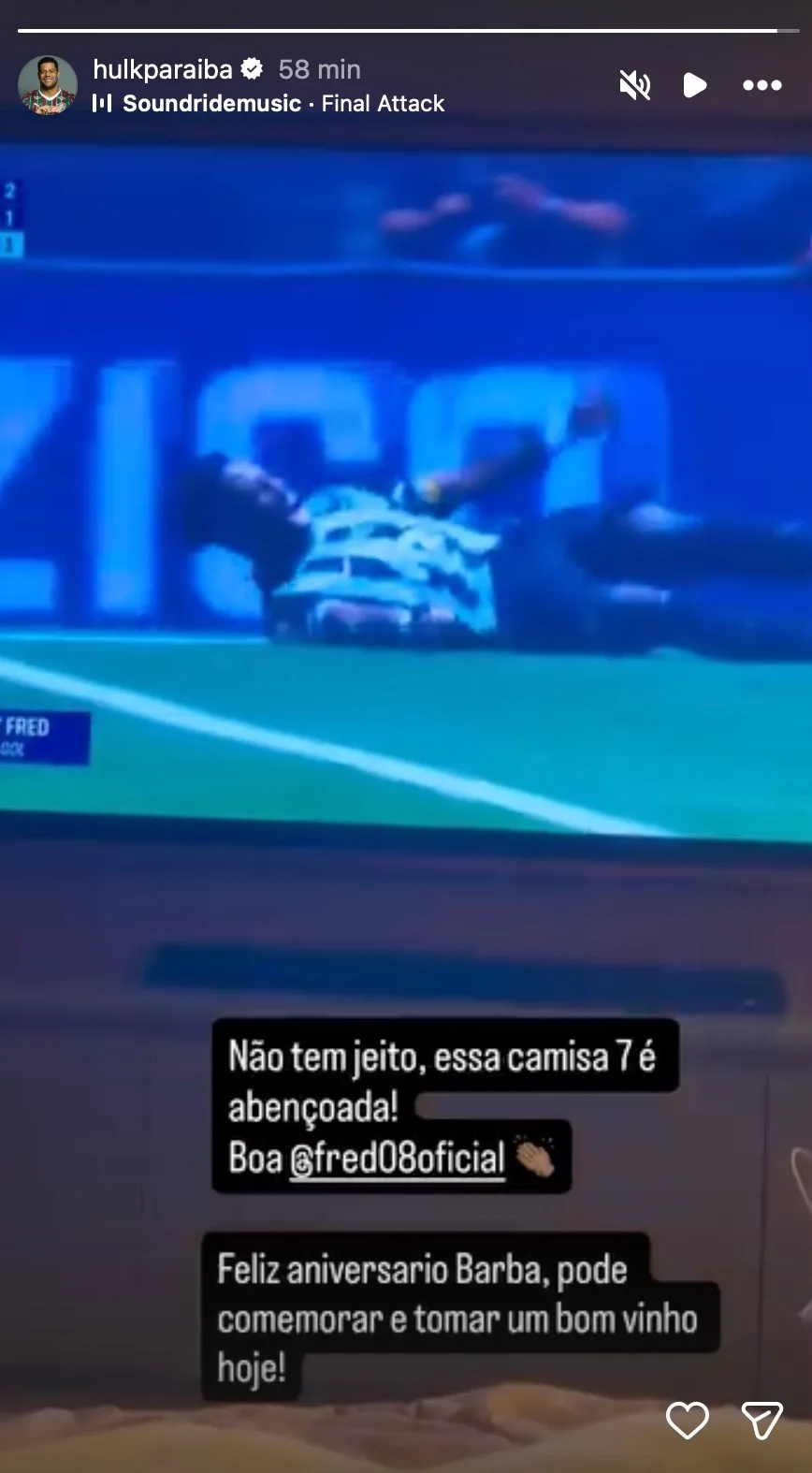Hulk exalta Fred após primeiro gol pelo Atlético-MG: "Camisa 7 é abençoada!"