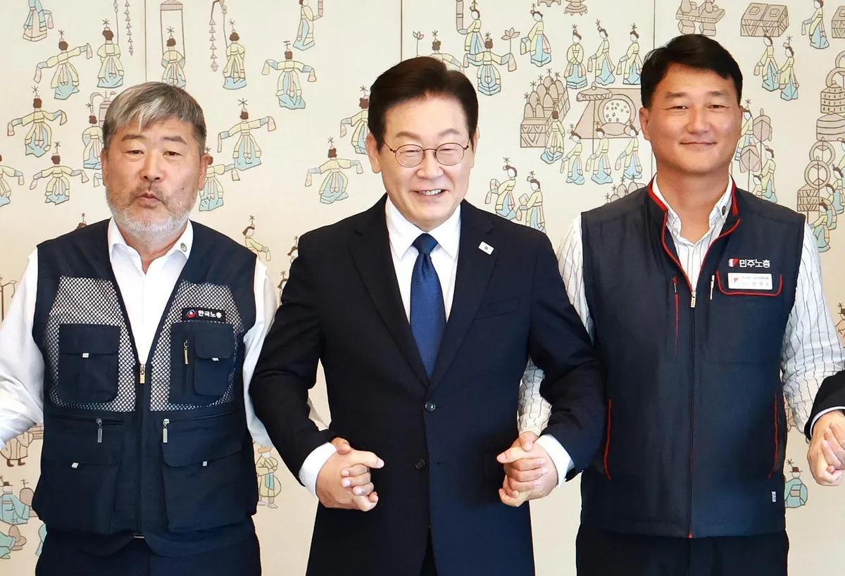 李 만난 양대노총 위원장 “메가특구 노동 쟁점 사회적 대화로 해소해야”
