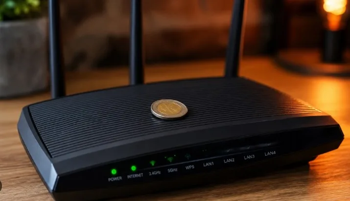 La razón por la cual algunos colocan una moneda sobre el router WiFi