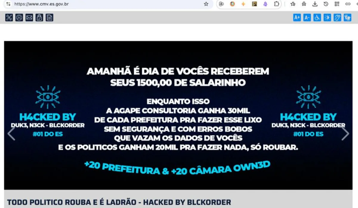 O que os hackers conseguiram acessar nos sites de Câmaras do ES? Empresa explica
