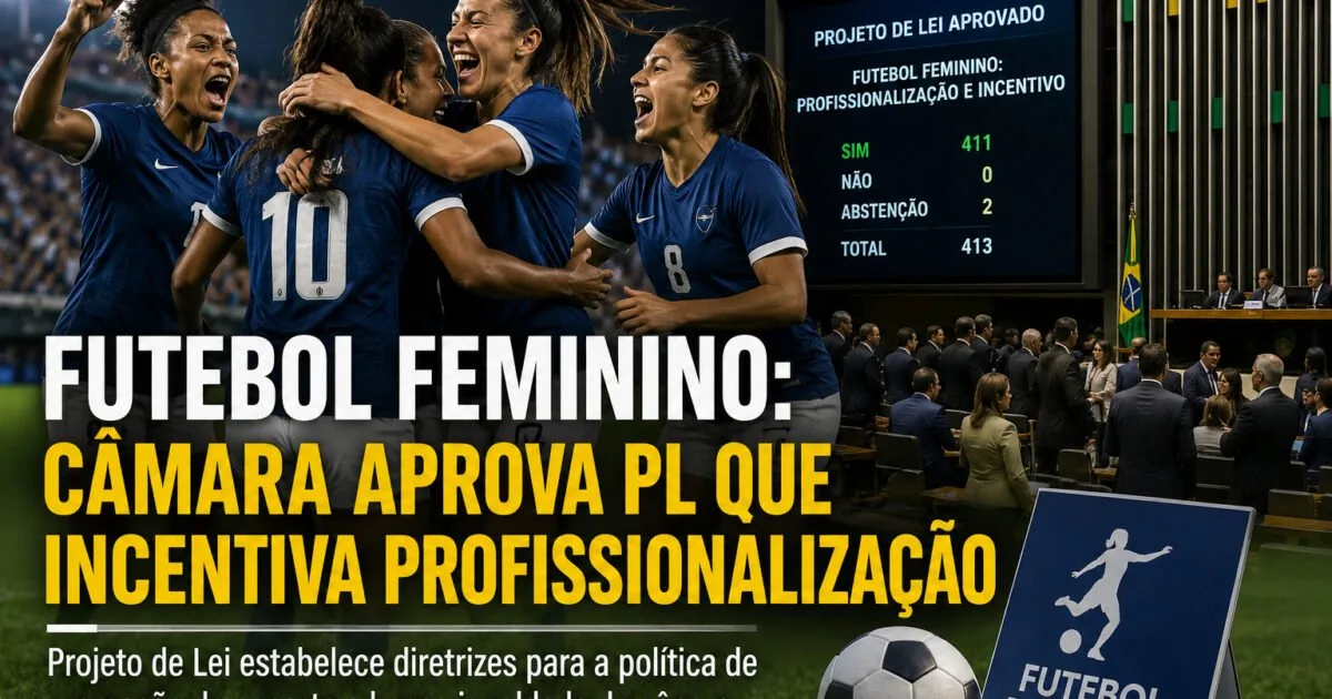 Futebol feminino: Câmara aprova PL que incentiva profissionalização
