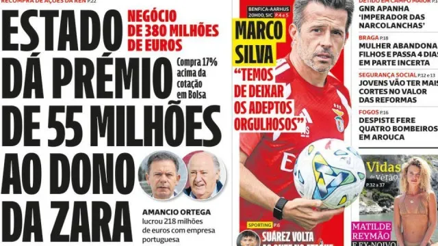 Hoje é notícia: Estado dá prémio a dono da Zara; INEM? Nomeação ilegal