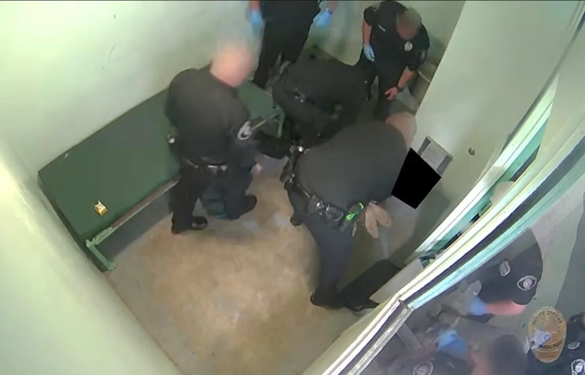 LAPD releases video of officers beating handcuffed jail inmate who later died