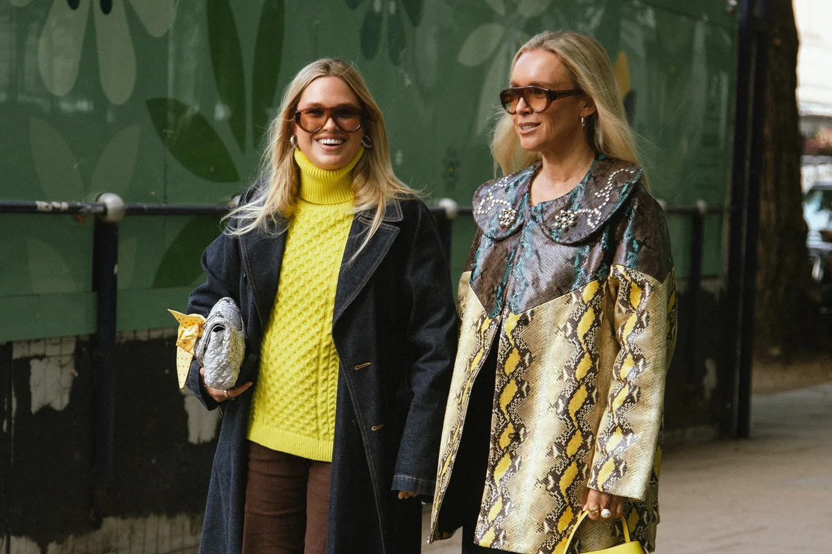 At London Fashion Week, street style showcased bold looks and pops of colour