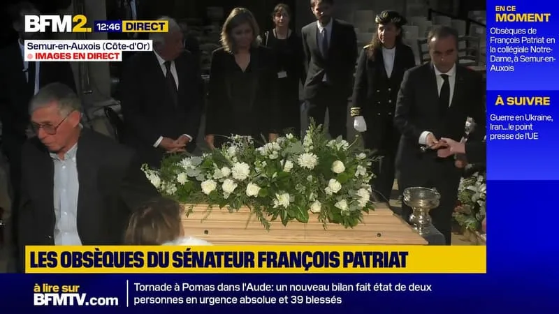 Sébastien Lecornu, Gérard Larcher et Yaël Braun-Pivet rendent un dernier hommage au sénateur François Patriat