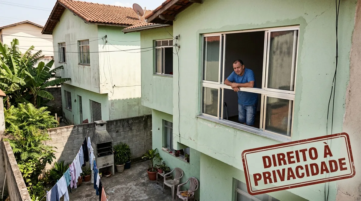 Mulher passa alguns dias viajando, ao voltar, descobre que vizinho abriu janela voltada diretamente para seu quintal durante reforma e exige fechamento da abertura
