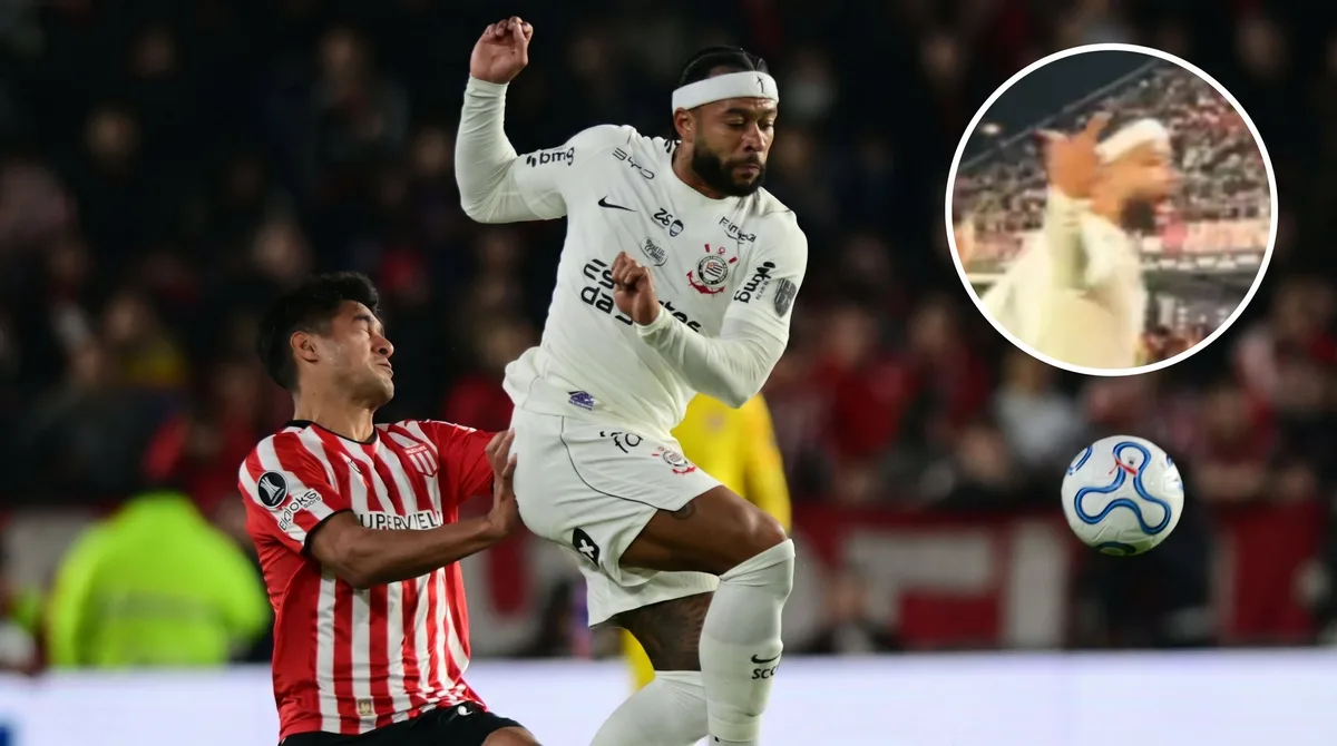 Estudiantes de La Plata denunció a Memphis Depay: el video de los gestos de la estrella del Corinthians a la tribuna