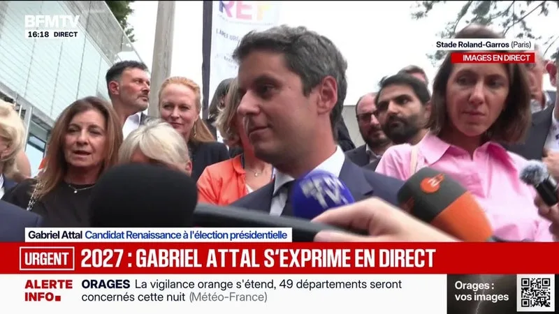 Présidentielle 2027: "Je crois que c'est possible que la France redevienne la première puissance d'Europe", pressent Gabriel Attal, candidat à l'élection
