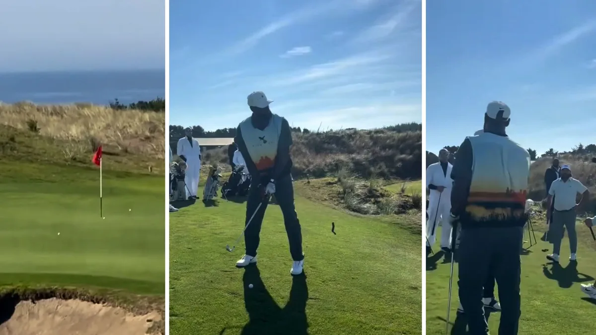 LeBron misses hole-in-one by just a few feet!
