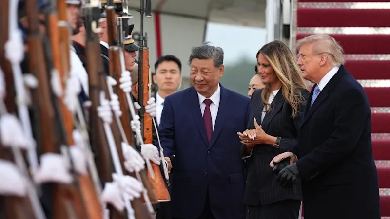 Xi Jinping lands in Washington with Trump waiting on the tarmac