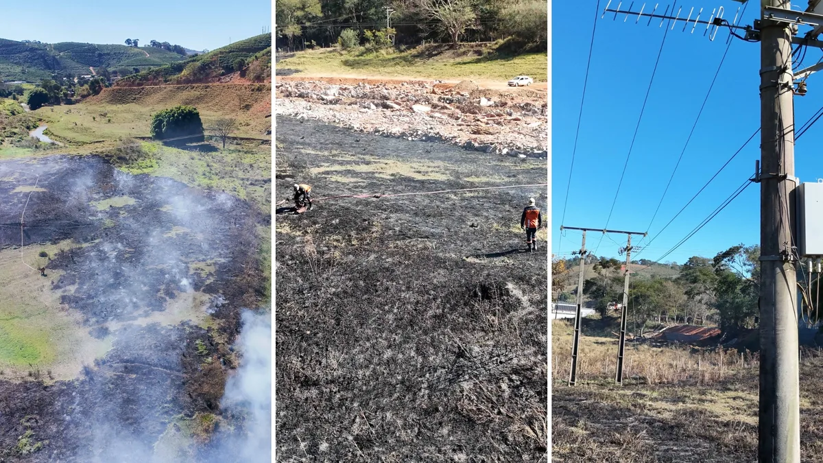 Fagulha de poste da rede elétrica pode ter provocado incêndio em Iúna
