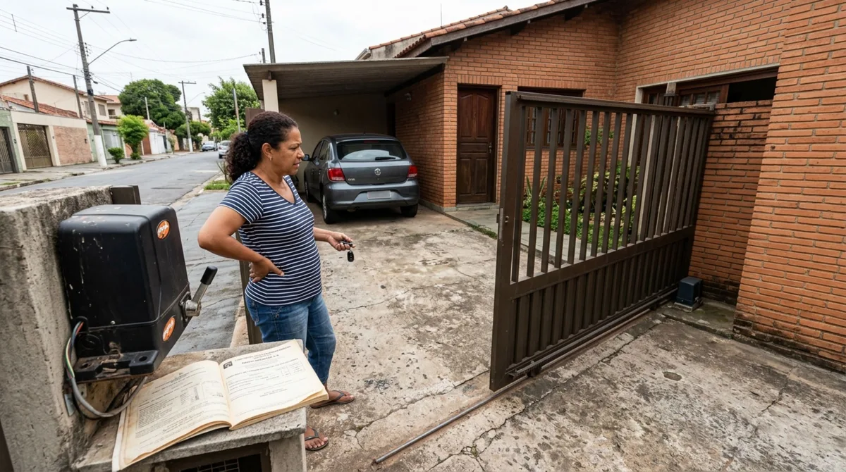 Família financia portão automático para aumentar a segurança da casa e, anos depois, vê o motor quebrar fora da garantia enquanto ainda restam prestações