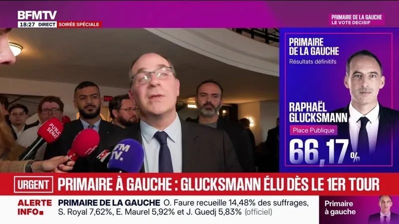 Primaire sociale-démocrate: "Je félicite Raphaël Glucksmann pour sa très large victoire qui l'oblige et qui nous oblige", déclare Emmanuel Maurel, candidat perdant