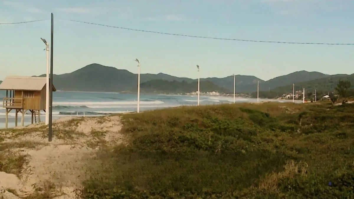 Postes de luz na Praia do Campeche: prefeitura de Florianópolis precisa se posicionar