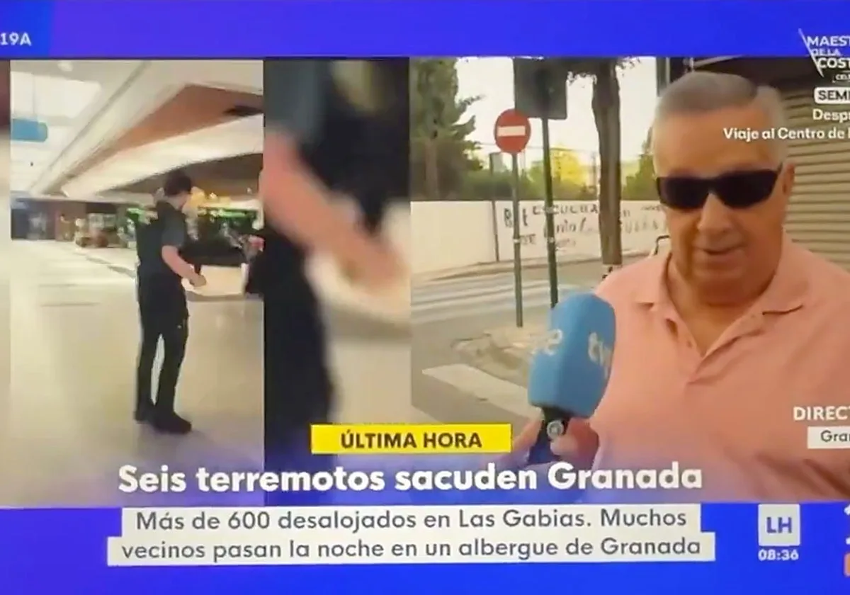 Un vecino de Granada 'dinamita' un directo de TVE al promocionar ante sus cámaras a Antena 3