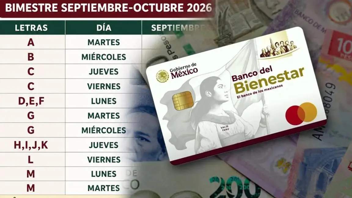 Pensión del Bienestar 2026... Calendario tentativo de pagos de septiembre para recibir los 6 mil 400 pesos