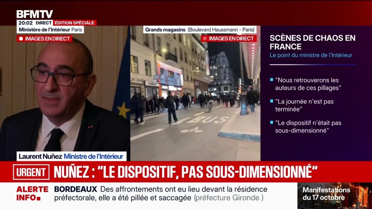 Mobilisations du 17 octobre: "Une enquête est en cours" après qu'un manifestant a eu la main arrachée à Saint Etienne, déclare le ministre de l’Intérieur Laurent Nuñez