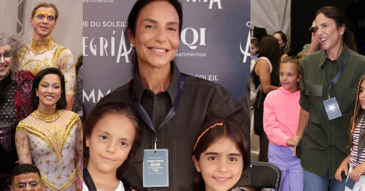Mini-Ivetes? Ivete Sangalo faz aparição rara com as filhas gêmeas, Marina e Helena, em passeio no Cirque du Soleil; fotos!