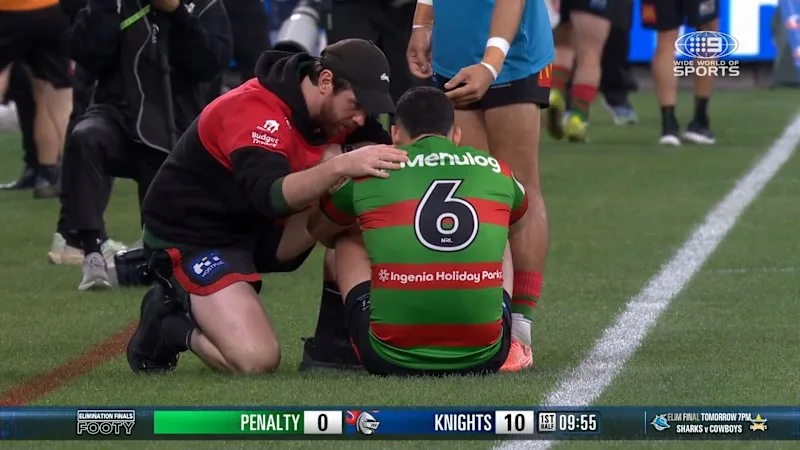 Walker hobbles off with leg injury