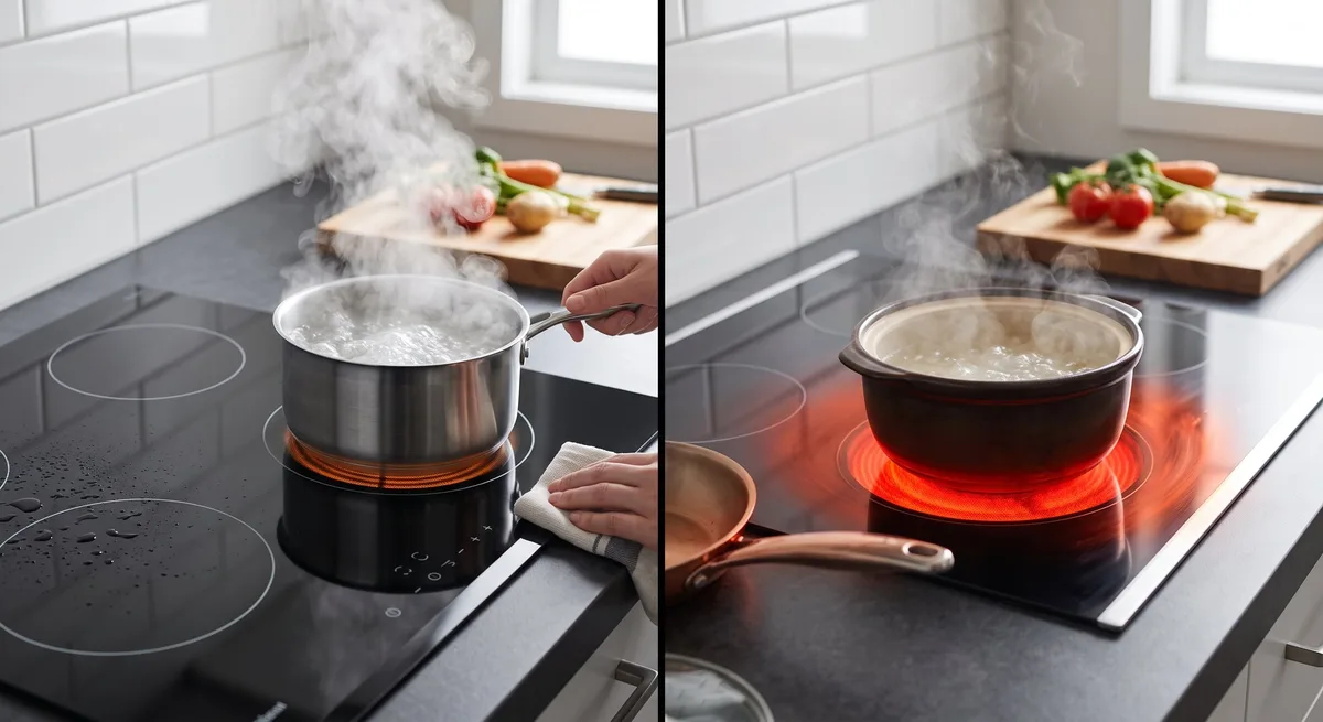 Cocina de inducción vs. vitrocerámica: diferencias en velocidad, consumo y seguridad que debes conocer