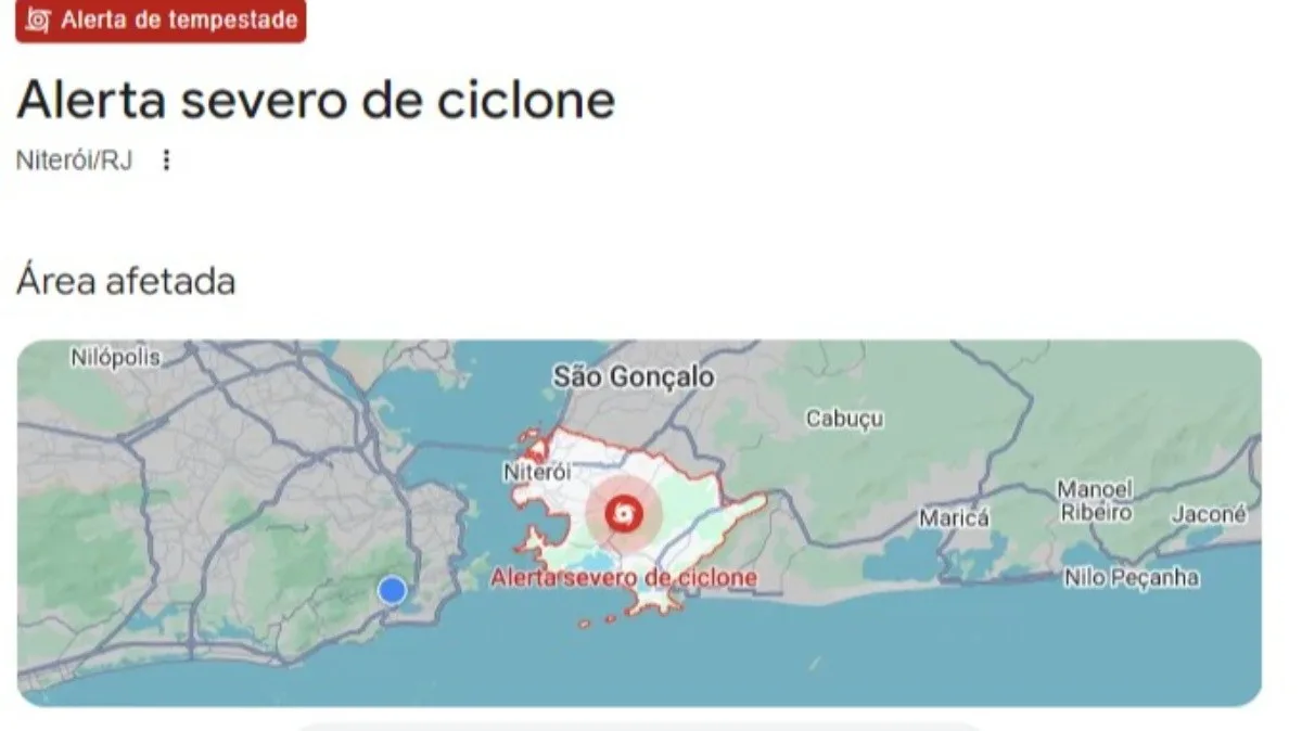 Moradores de Niterói recebem alerta de ‘ciclone severo’, mas Defesa Civil diz que aviso está errado