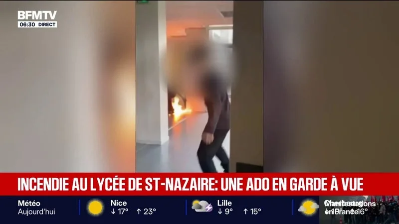 Soupçonnée d'avoir mis le feu dans son lycée, une adolescente interpellée à Saint-Nazaire
