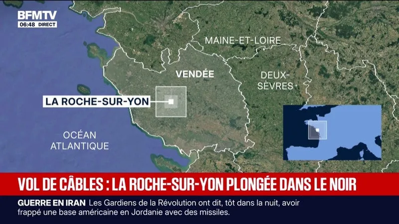 À La Roche-sur-Yon, au moins douze quartiers n'ont plus d'éclairage public après le vol de câbles électriques