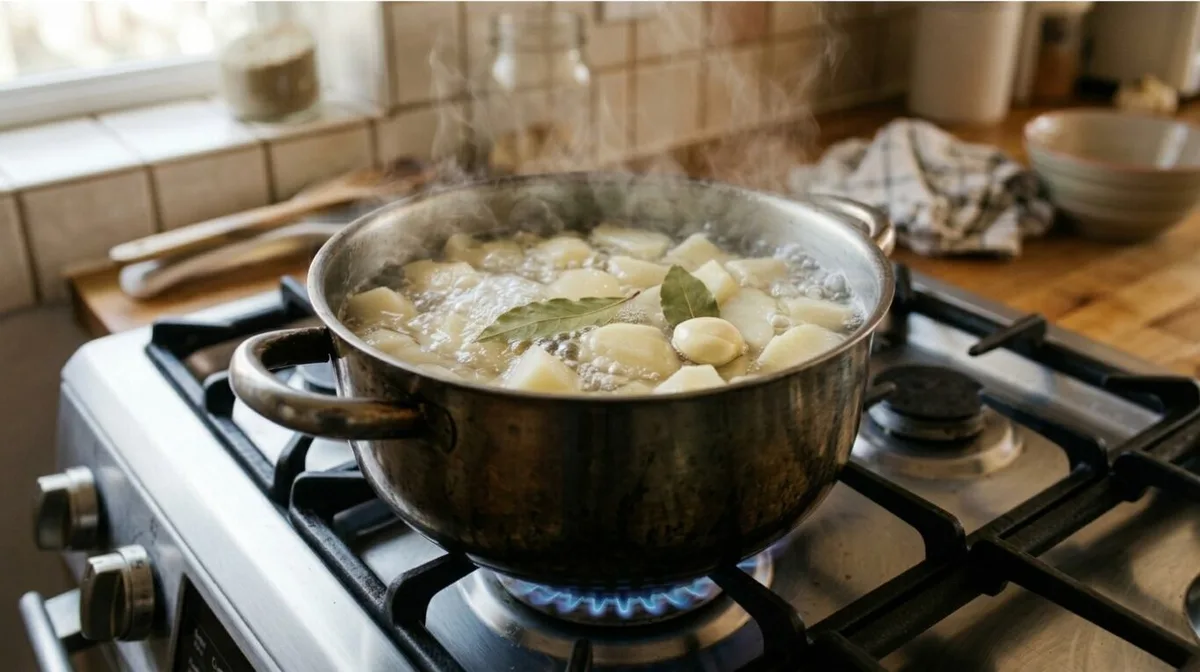 Los cocineros coinciden: “Para que las papas hervidas queden más sabrosas, agregá dos hojas de laurel y un diente de ajo al agua”
