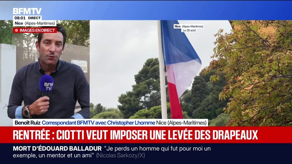 Nice: Éric Ciotti souhaite une levée des drapeaux pour la rentrée des classes, le ministre de l'Éducation nationale refuse