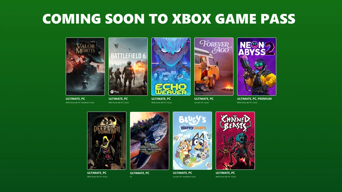 BF6 Reports for Duty on Xbox Game Pass While Clair Obscur Gets Gommaged in October