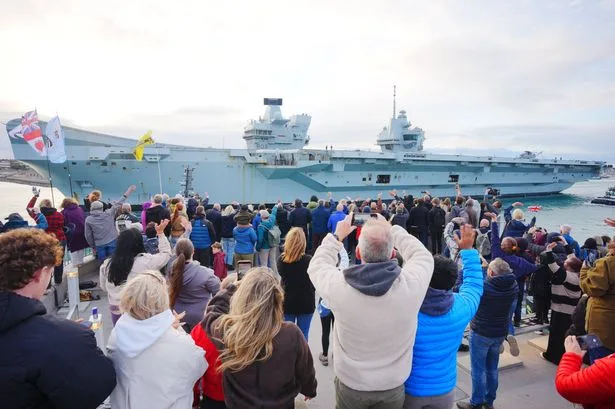 Britain's biggest warship HMS Prince of Wales sets sail for the North Atlantic