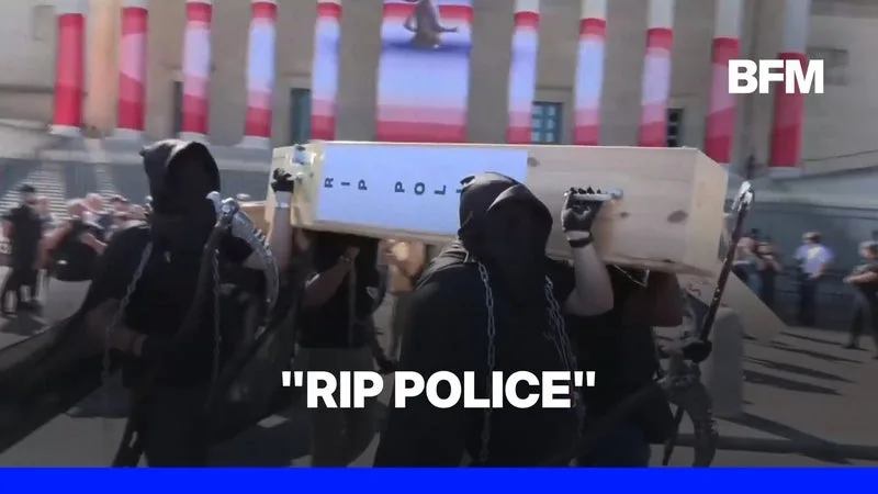 Manifestation des policiers: des cercueils exhibés devant l'Assemblée nationale